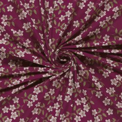 Baumwolljersey Blumenranken - magenta