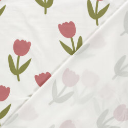 Baumwolljersey Tulpen - creme