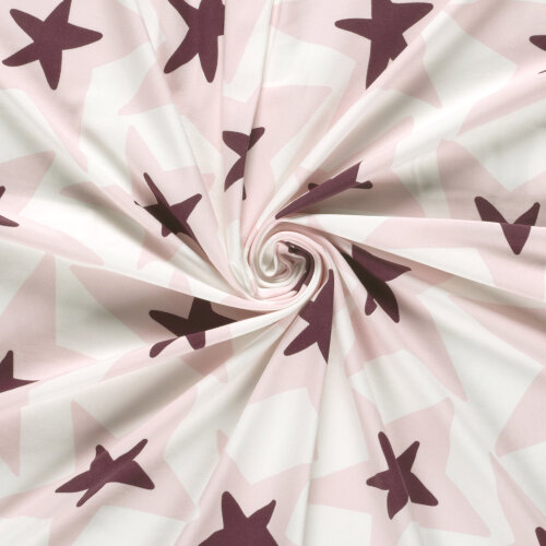 Baumwolljersey Sterne - creme/softrosa