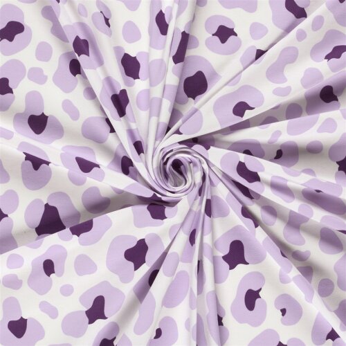 Baumwolljersey Leo - creme/helllila