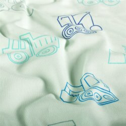 Baumwolljersey Baustelenfahrzeuge - softmint