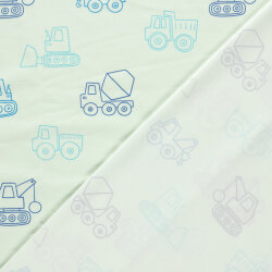 Baumwolljersey Baustelenfahrzeuge - softmint