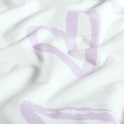 Baumwolljersey Pastellherzen - creme