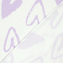 Baumwolljersey Pastellherzen - creme