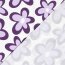 Baumwolljersey lila Blumen - creme
