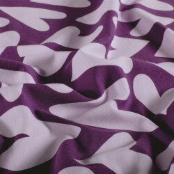 Baumwolljersey Herzen - lila