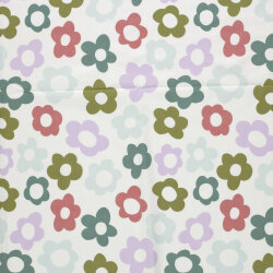 Baumwolljersey Pastell Blumen - creme
