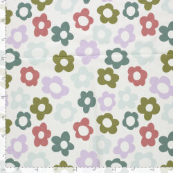 Baumwolljersey Pastell Blumen - creme