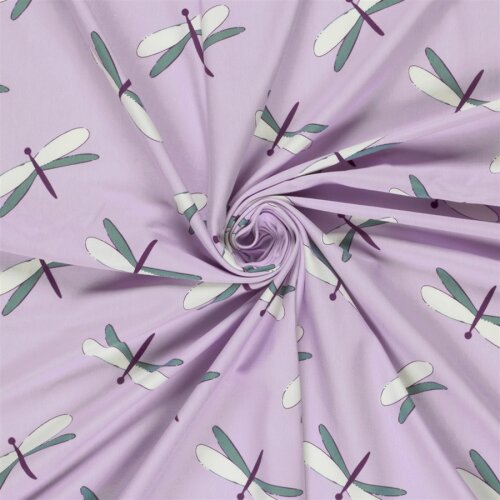 Baumwolljersey Libellen - helllila