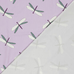 Baumwolljersey Libellen - helllila