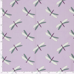 Baumwolljersey Libellen - helllila