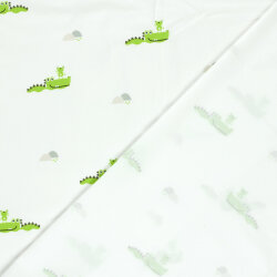 Baumwolljersey Krokodile &  Frösche - creme