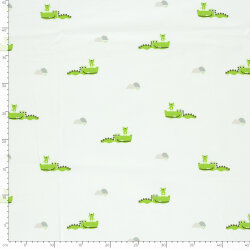 Baumwolljersey Krokodile &  Frösche - creme