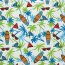Baumwolljersey buntes Strandleben - creme
