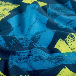 Baumwolljersey breite Pinselstriche- dunkelblau