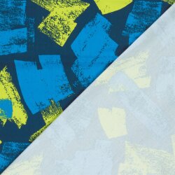 Baumwolljersey breite Pinselstriche- dunkelblau