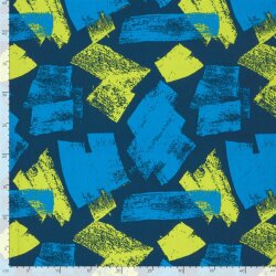 Baumwolljersey breite Pinselstriche- dunkelblau