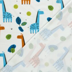 Baumwolljersey bunte Giraffen - creme