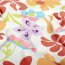 Baumwolljersey bunte Blumenwelt - creme