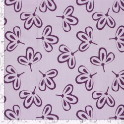 Baumwolljersey lila Blumen - helllila
