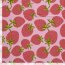 Baumwolljersey große Erdbeeren - rosa
