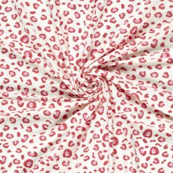 Baumwolljersey Leo - creme/rot