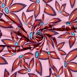 Baumwolljersey große Blüten - rosa