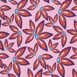 Baumwolljersey große Blüten - rosa