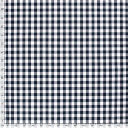 Baumwollpopeline garngefärbt Vichy Karo 18mm - dunkelblau