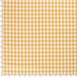 Baumwollpopeline garngefärbt Vichy Karo 18mm - senf