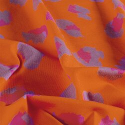 Baumwolljersey Fräulein von Julie Digital Leotupfen - orange/fuchsia