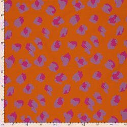 Baumwolljersey Fräulein von Julie Digital Leotupfen - orange/fuchsia