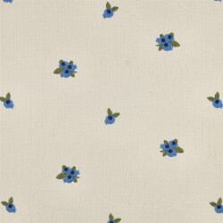 Musselin Bestickt Blaubeeren - hellnatur