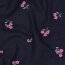 Musselin Bestickt Blumen - dunkelblau