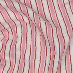 Musselin Streifen - pink/creme
