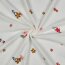 Musselin Bestickt Blumen - creme/kamel