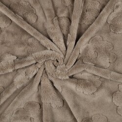 Wellnessfleece Blumen - beigebraun