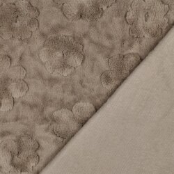 Wellnessfleece Blumen - beigebraun