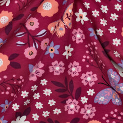 French Terry Blumen - fuchsia