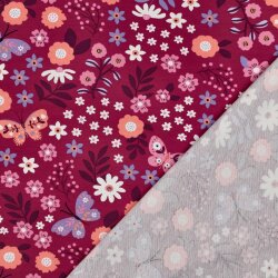 French Terry Blumen - fuchsia