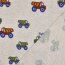 Baumwolljersey Baumaschinen - hellbeige meliert