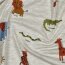 Baumwolljersey bunte Safari Tiere - hellgrau meliert