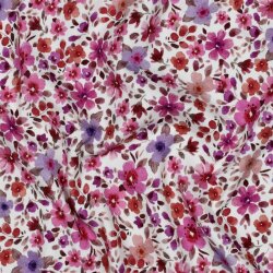 Baumwolljersey Digital Sommerblumen - fuchsia