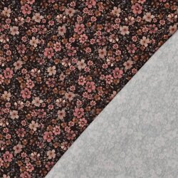Baumwolljersey Digital Blumenmeer - braun