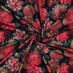 Baumwolljersey Digital Dahlien - pink