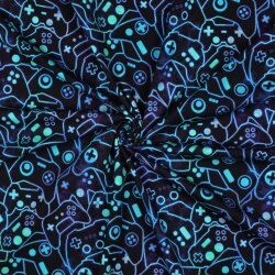 Baumwolljersey Digital Controller - dunkelblau