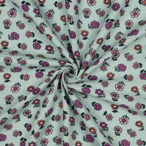 Musselin gepflücktes Bümchen - hellmint