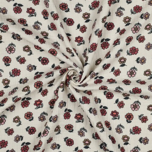 Musselin gepfücktes Blümchen - creme