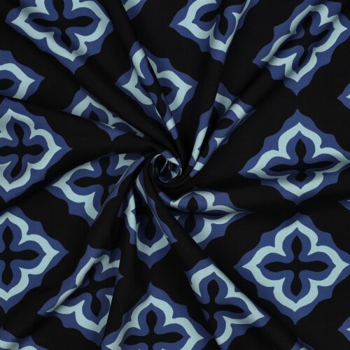 Viskose Popeline Kreuz - schwarz