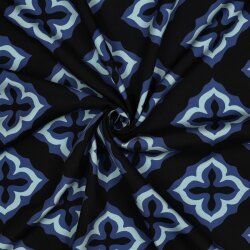 Viskose Popeline Kreuz - schwarz